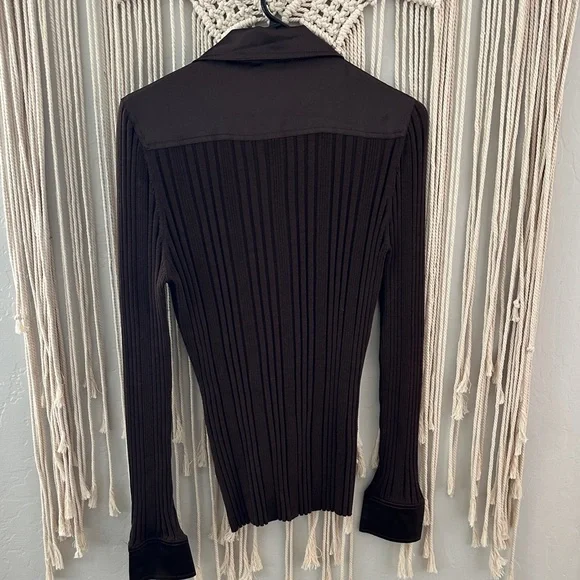 CAbi Dark Brown Ribbed Sweater - Picture 6 of 6